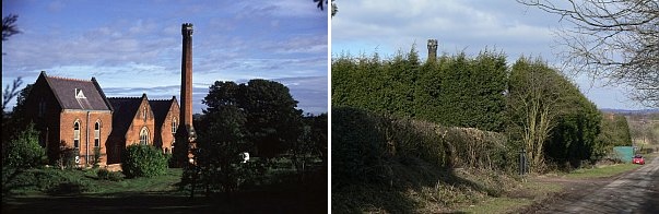 Snarestone pumping station before and after Leylandii, 1994 & 2010 (photos from Wikimedia Commons)