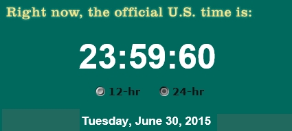 Leap Second on June 30, 2015 (image from Wikimedia Commons)