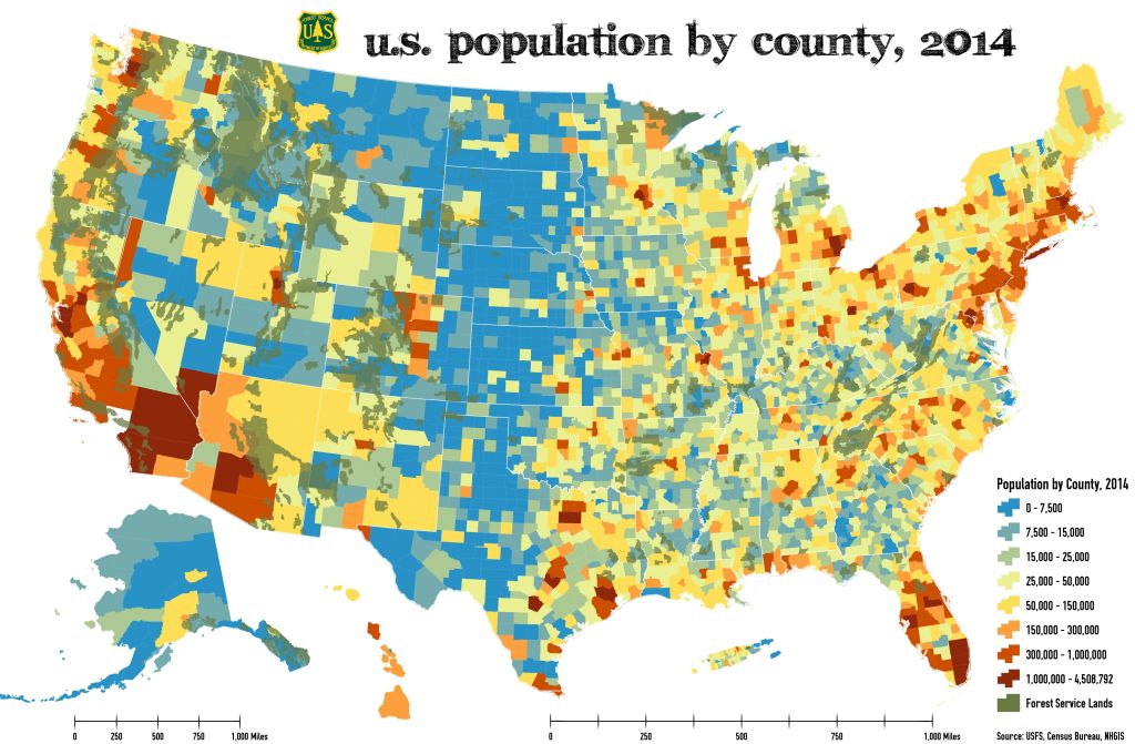 Population growth in USA. Map of population growth. Population count. Flower population.